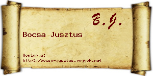 Bocsa Jusztus névjegykártya